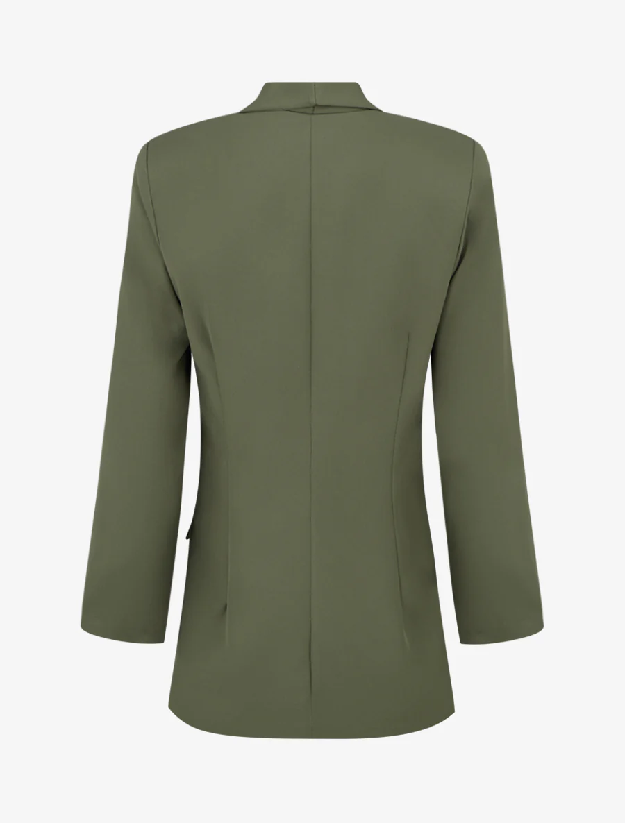 Effen blazer met lange mouwen - Kaki - Image 2