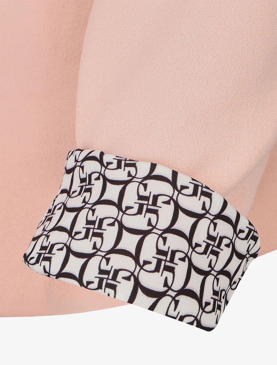 Effen blazer met revers en alfabetprint - Roze - Image 3