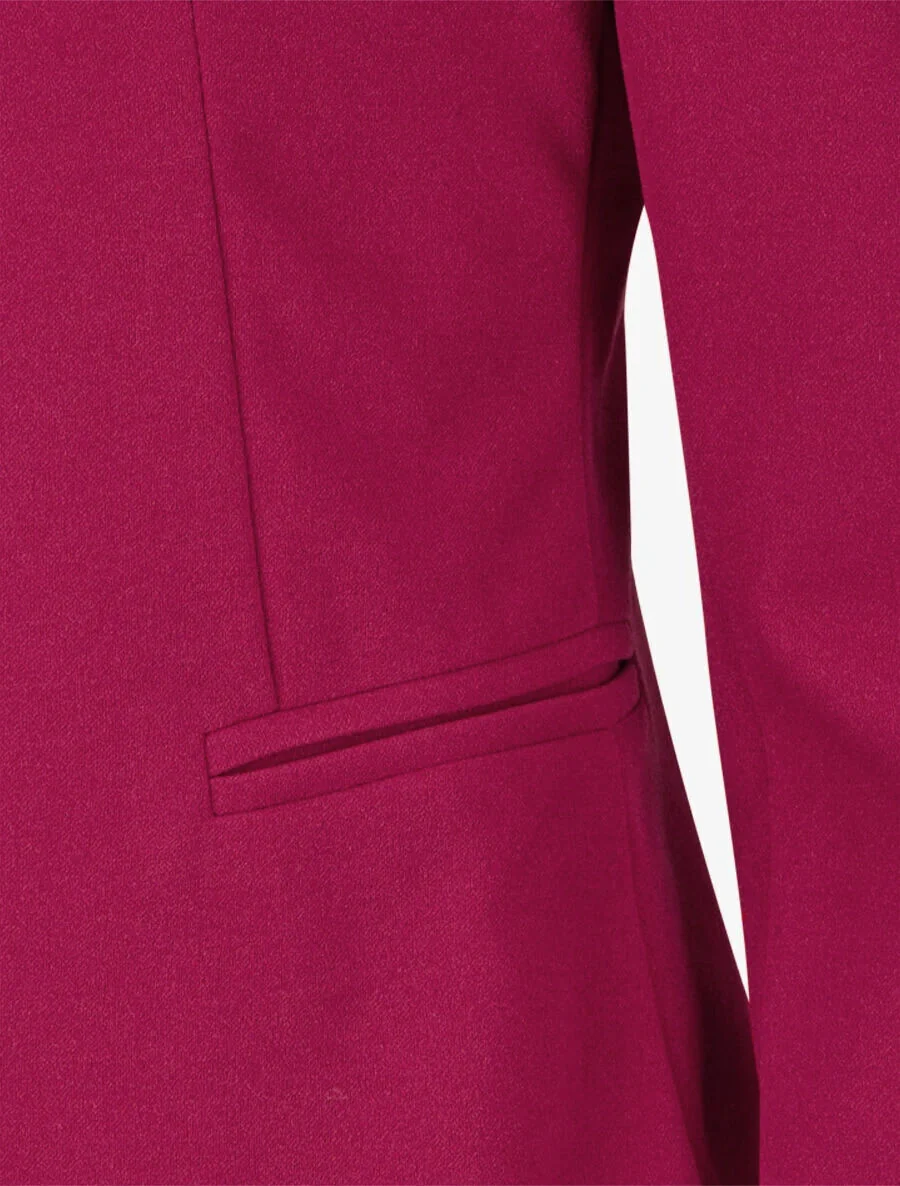 Effen blazer met revers en grafische print - Rood - Image 3