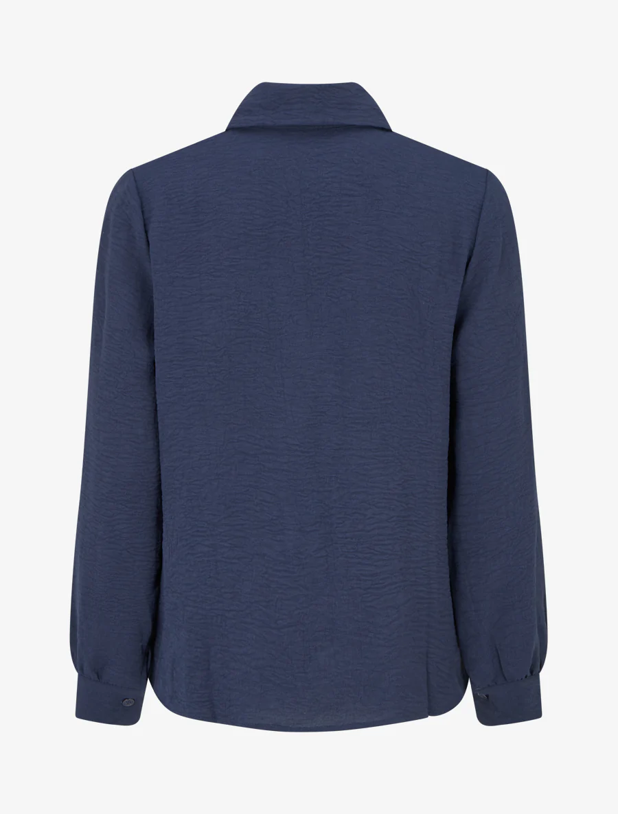 Effen blouse met borduursels - Marine - Image 2