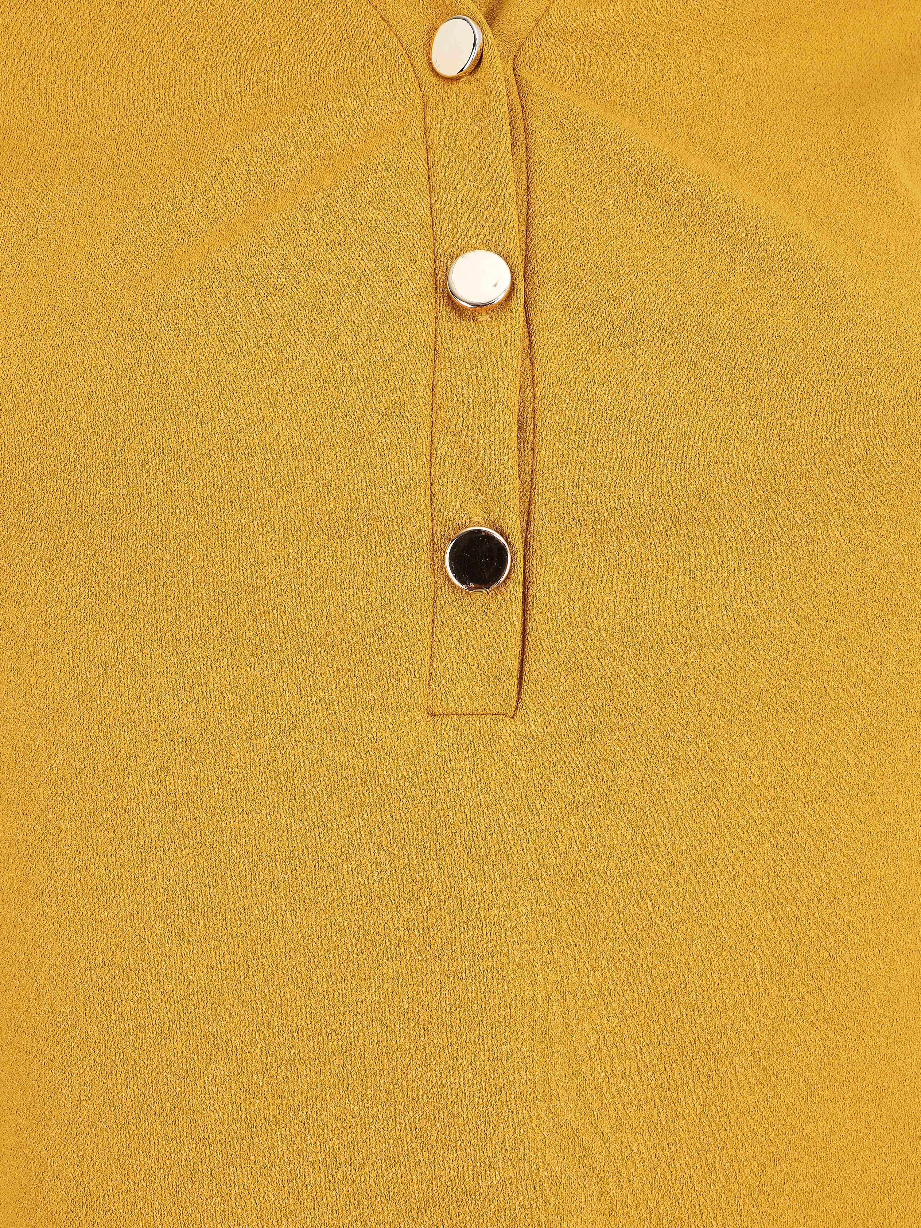 Effen blouse met kant - Mosterdgeel - Image 3