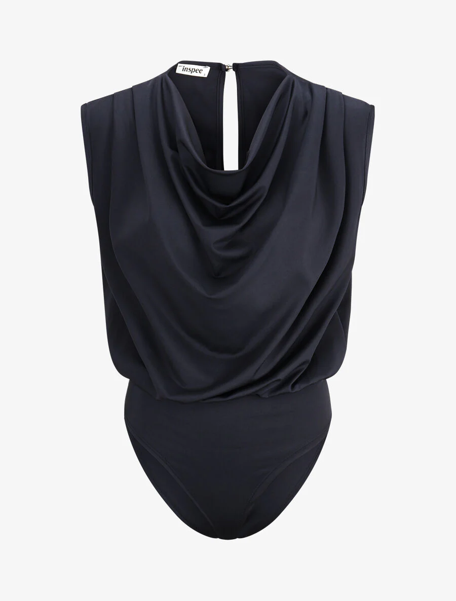Effen body met ronde hals - Donkerblauw