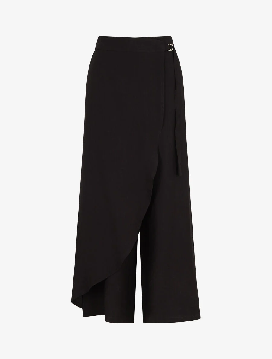 Effen broek met rechte pijpen - Zwart