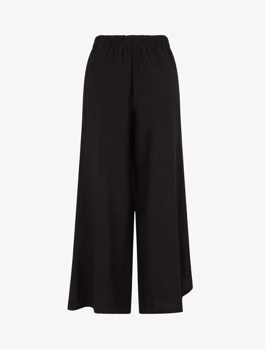 Effen broek met rechte pijpen - Zwart - Image 2