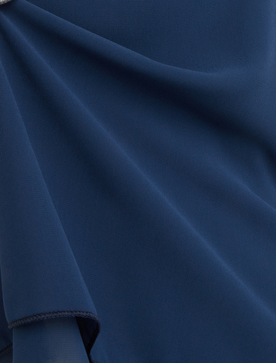 Effen caraco van dubbele voile - Marine - Image 3