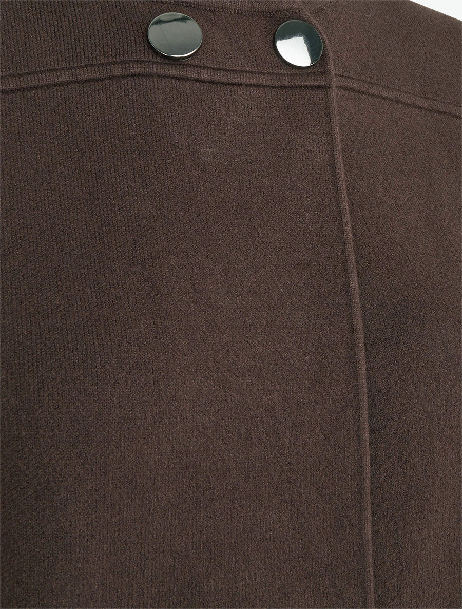 Effen cardigan met twee knopen - Bruin - Image 3