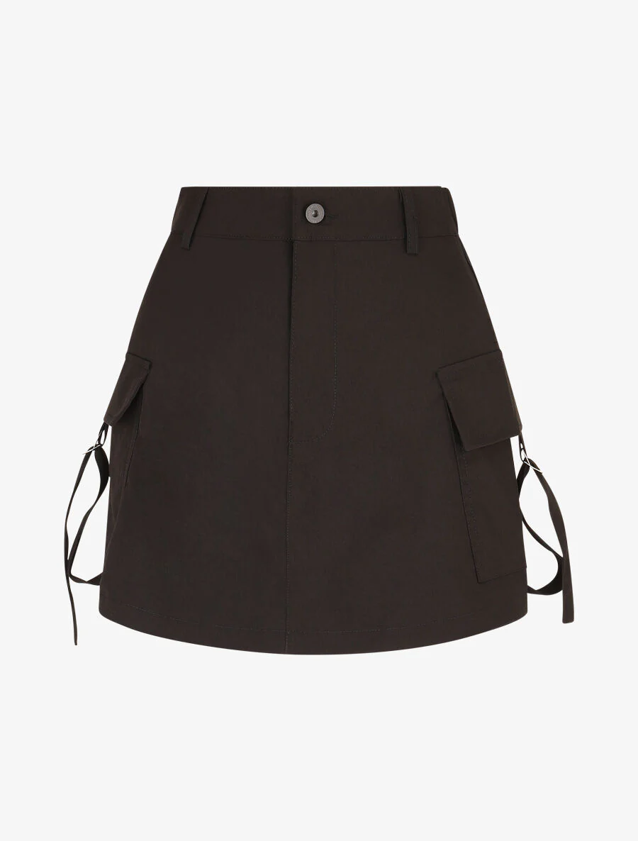 Effen cargo shorts-rok - zwart