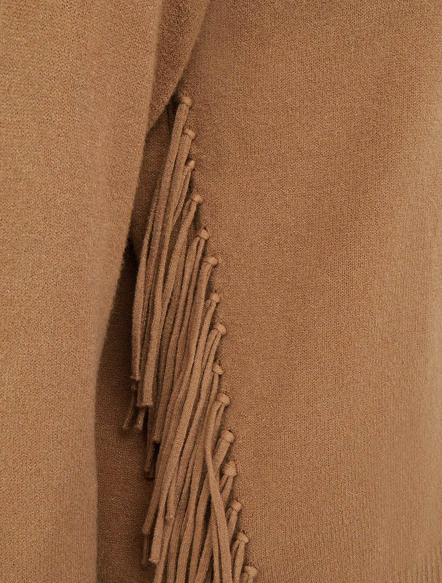 Effen coltrui met franjes - Kameel - Image 3