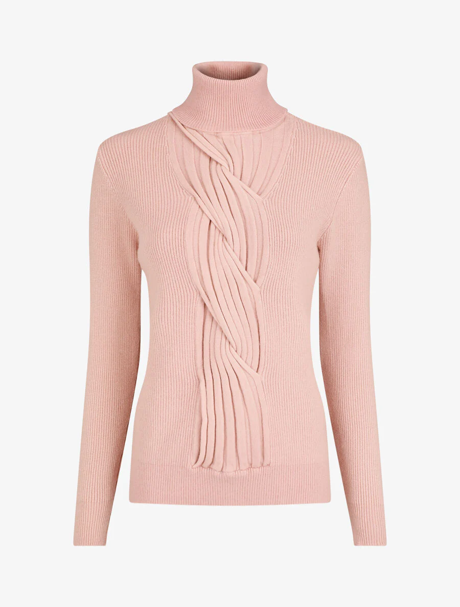 Effen coltrui met gedraaid patroon - Roze