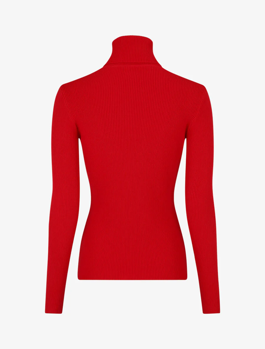 Effen coltrui met strakke pasvorm - rood - Image 2