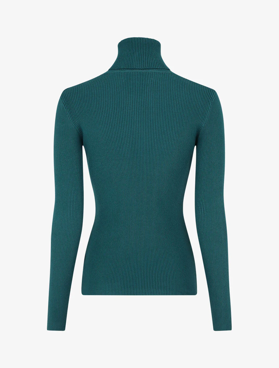 Effen coltrui met strakke pasvorm - Blauwgroen - Image 2