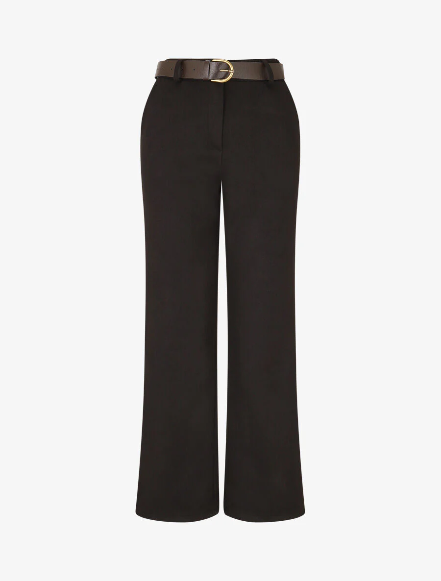 Effen dikke broek. recht model - zwart
