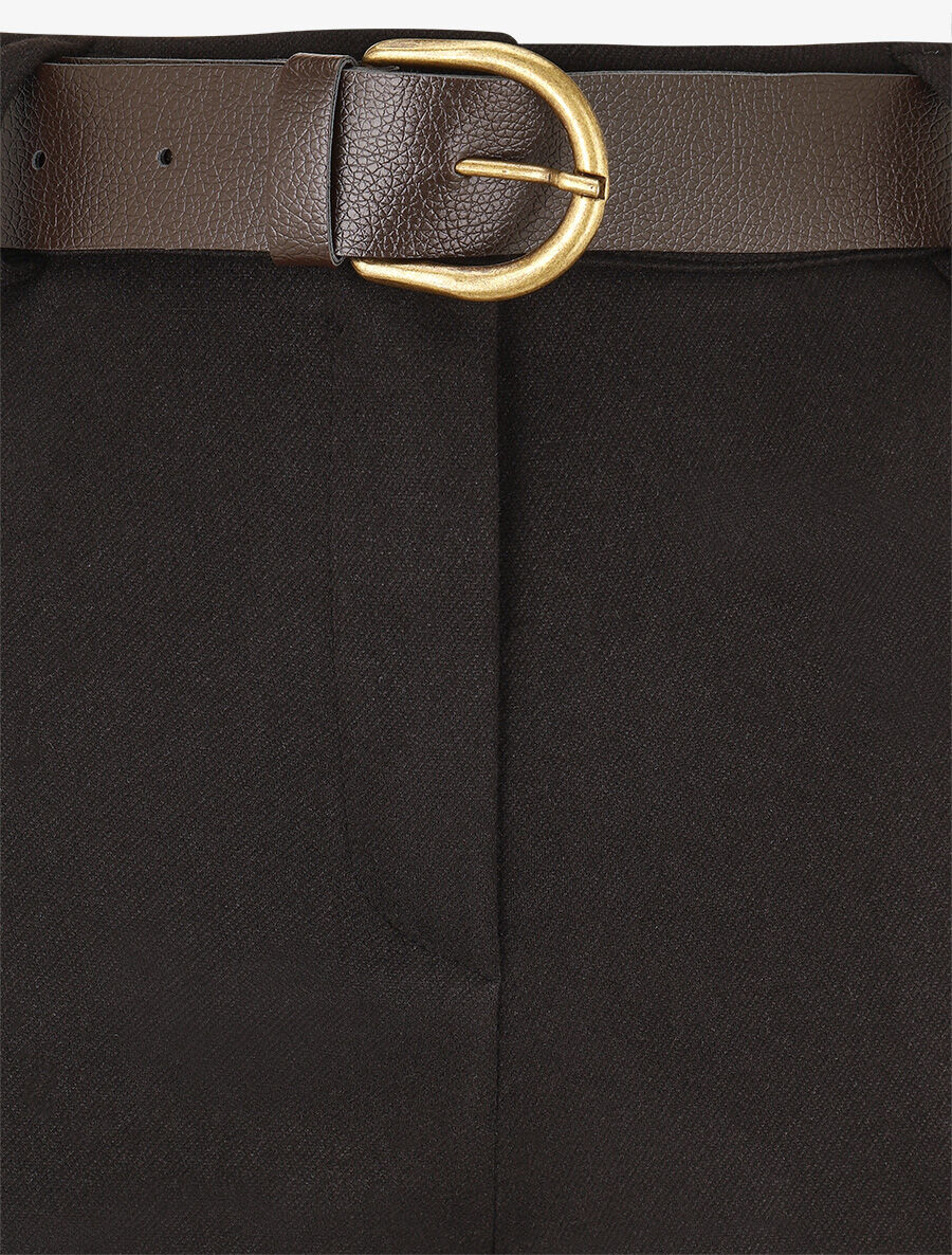 Effen dikke broek. recht model - zwart - Image 3