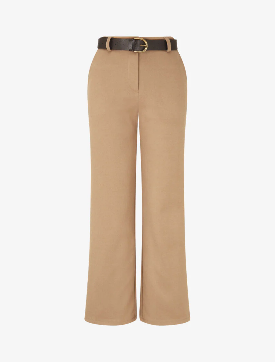 Effen dikke broek. recht model - taupe