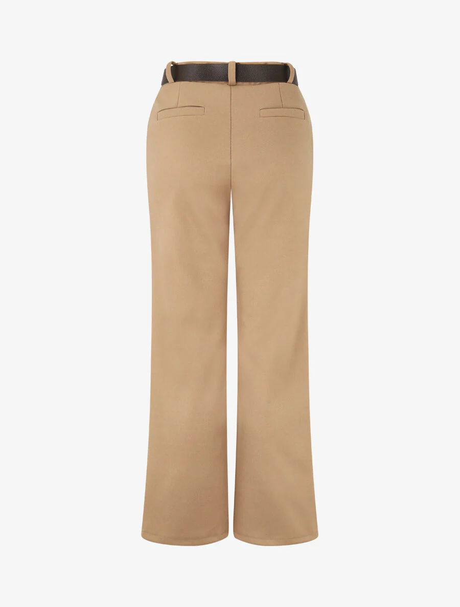 Effen dikke broek. recht model - taupe - Image 2