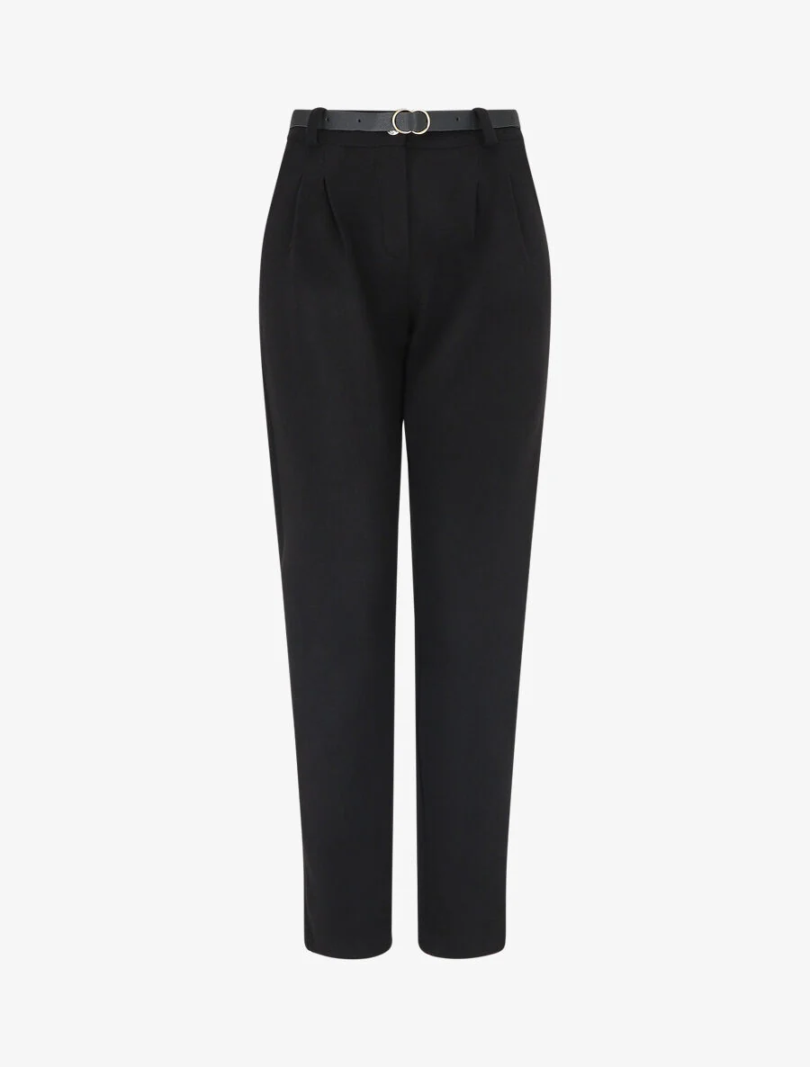 Effen dikke broek. recht model - zwart
