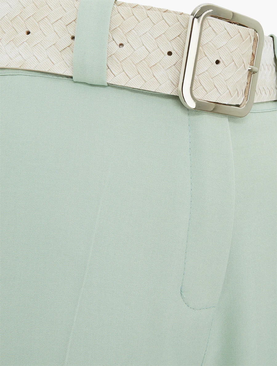 Effen elastische broek - Watergroen - Image 3
