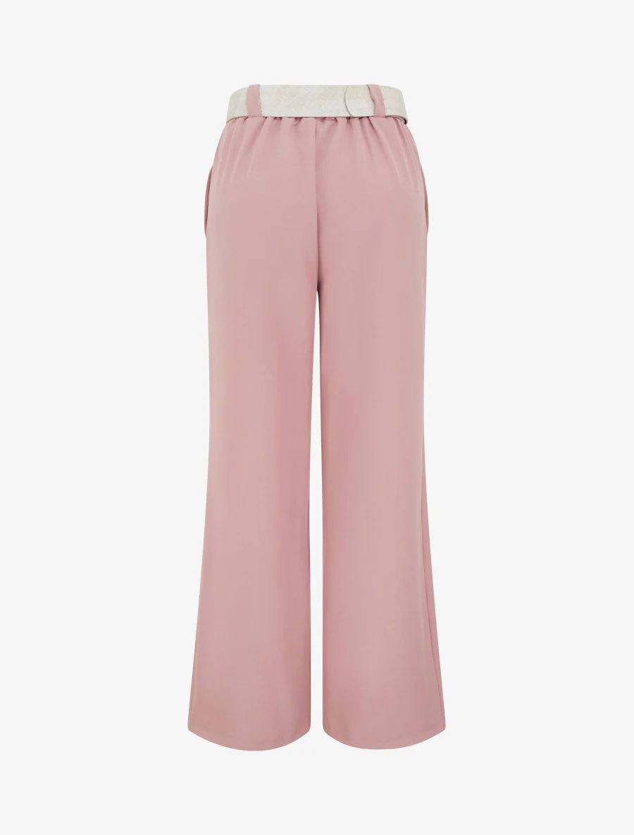 Effen elastische broek - Roos - Image 2