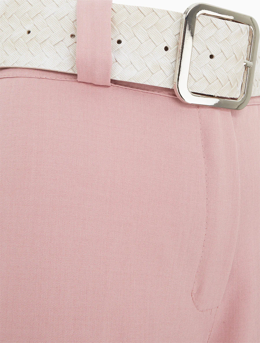 Effen elastische broek - Roos - Image 3