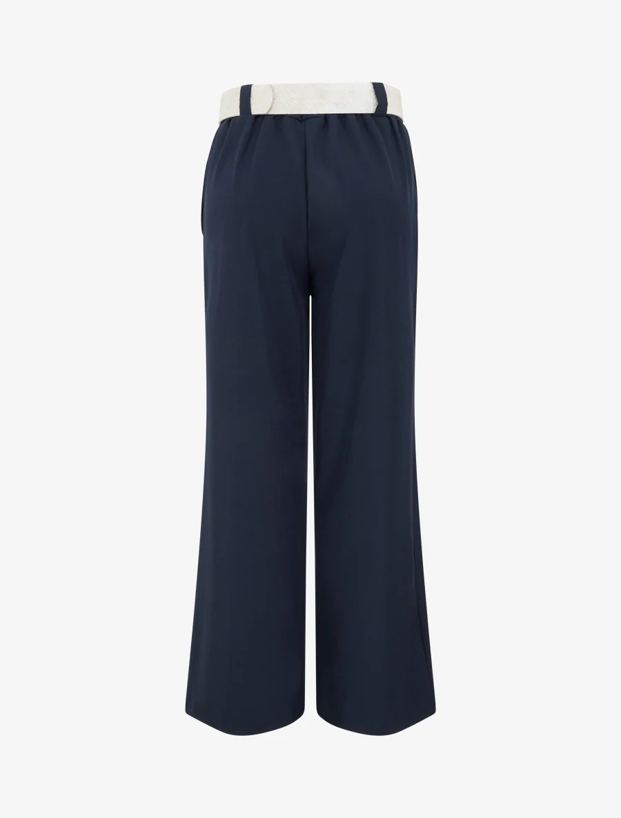 Effen elastische broek - Marine - Image 2