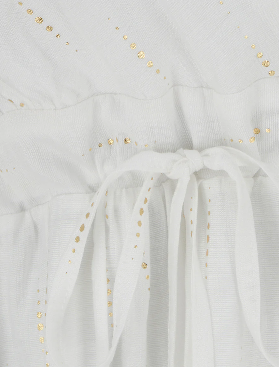 Effen elastische jurk met glinsterend detail - Wit - Image 3