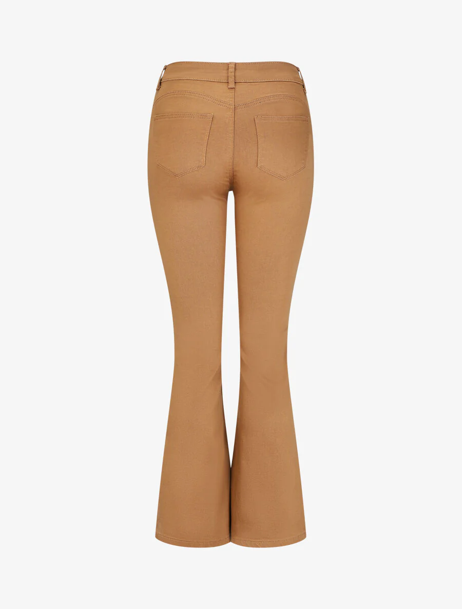 Effen flare jeans met standaard taille - Kameel - Image 2