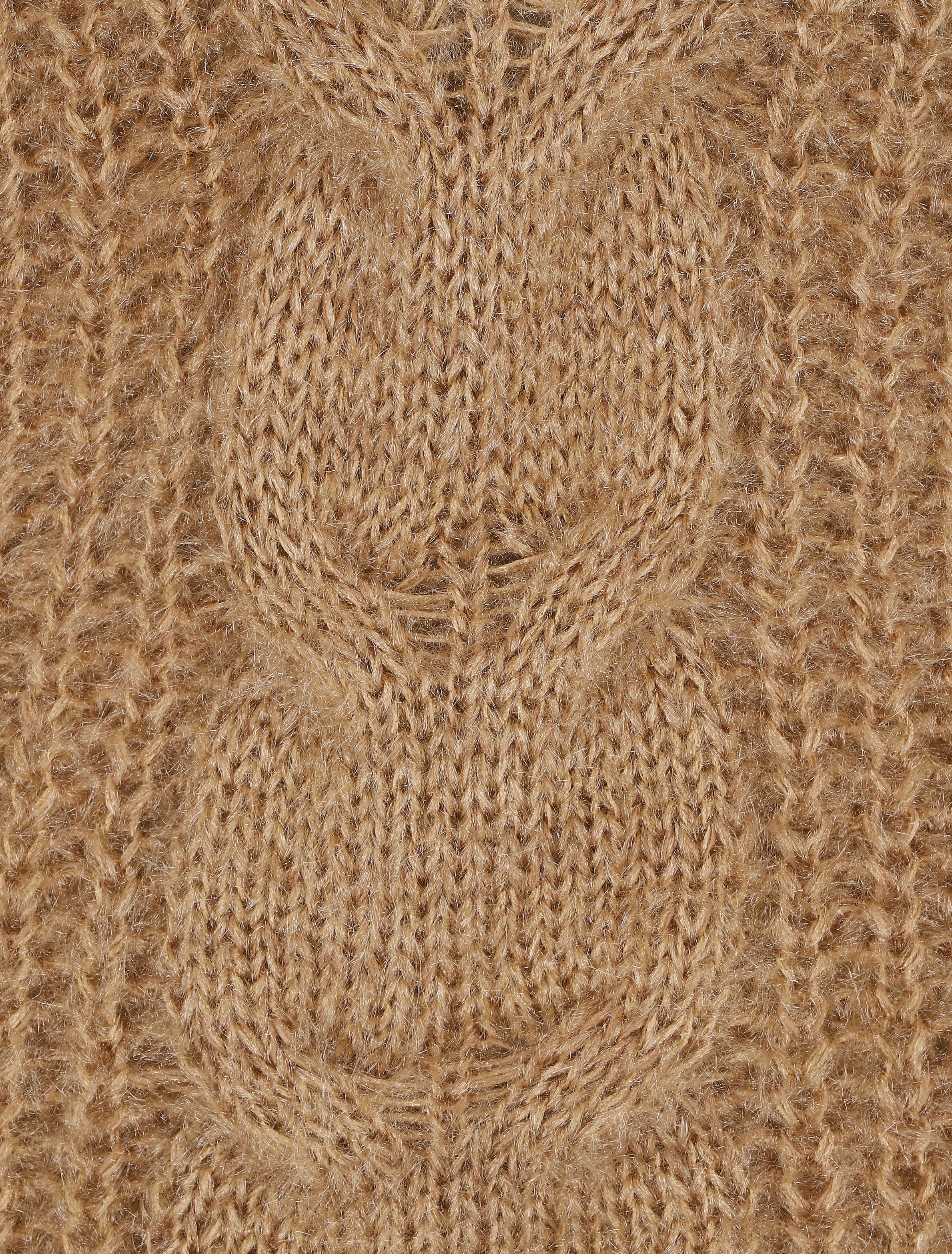 Effen. fluffy trui - Kameel - Image 3