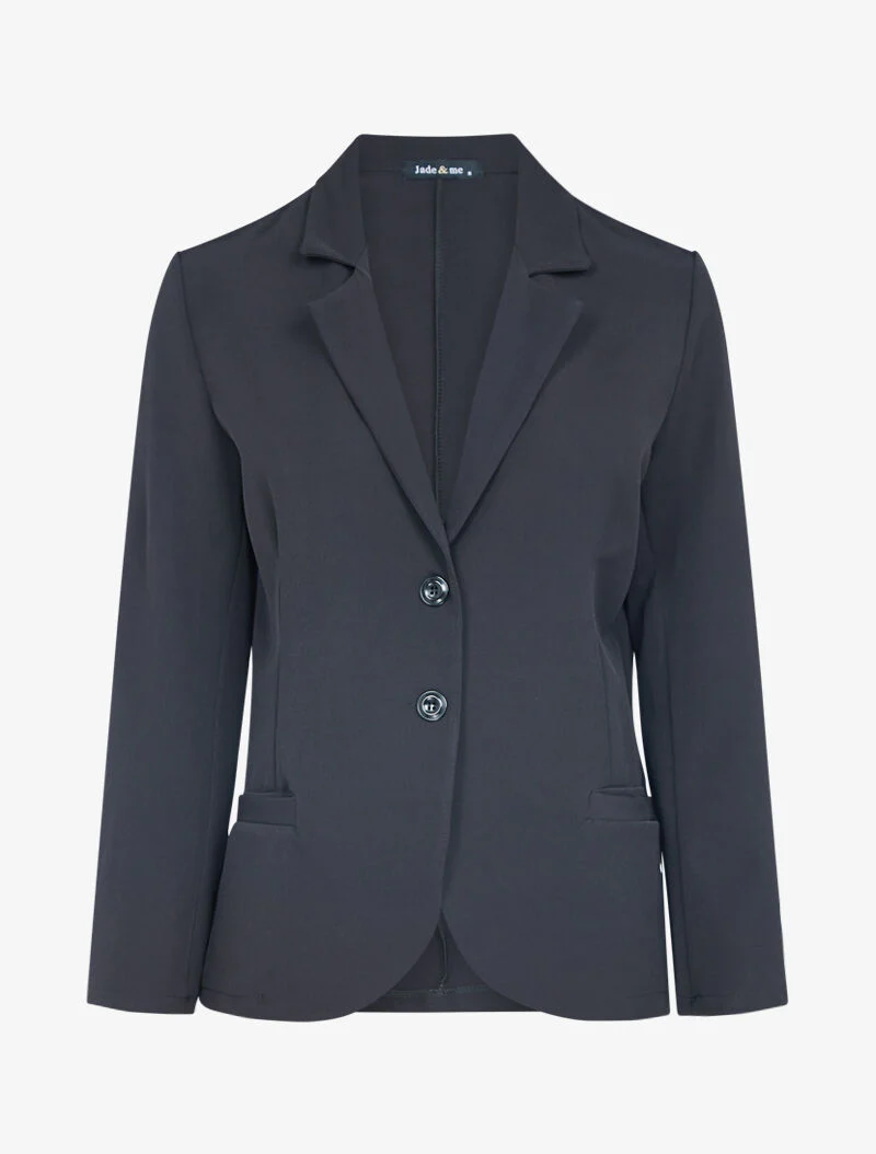 Effen fluïde blazer - zwart