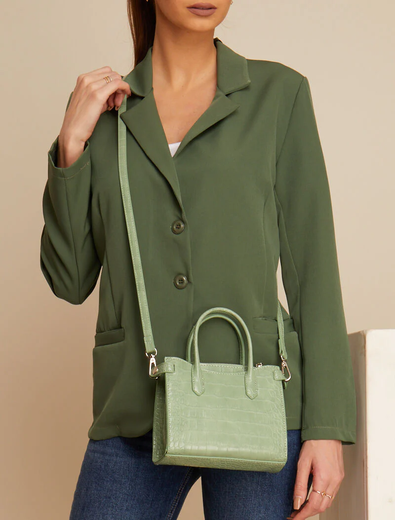 Effen fluïde blazer - kaki
