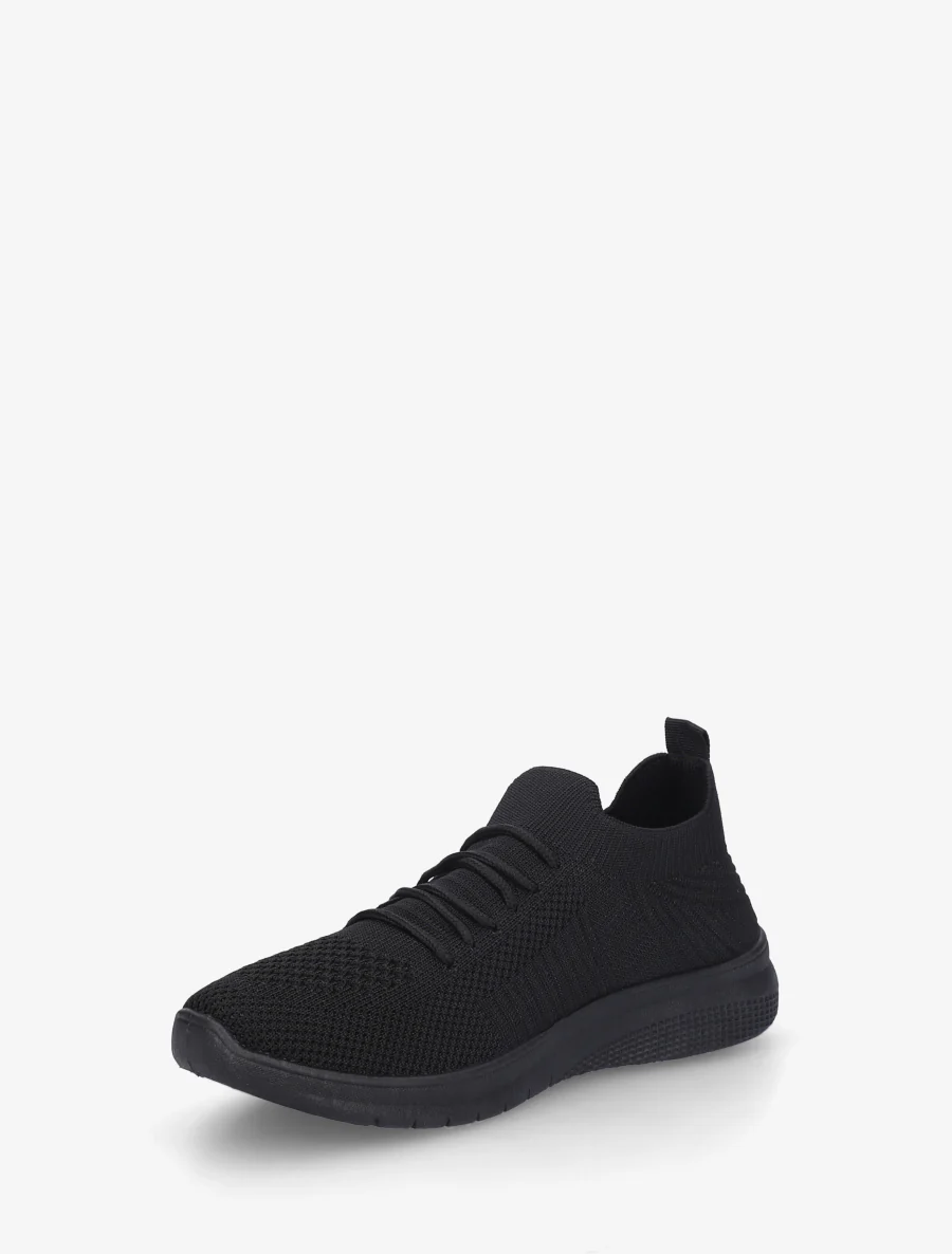 Effen gebreide sneakers - Zwart - Image 3
