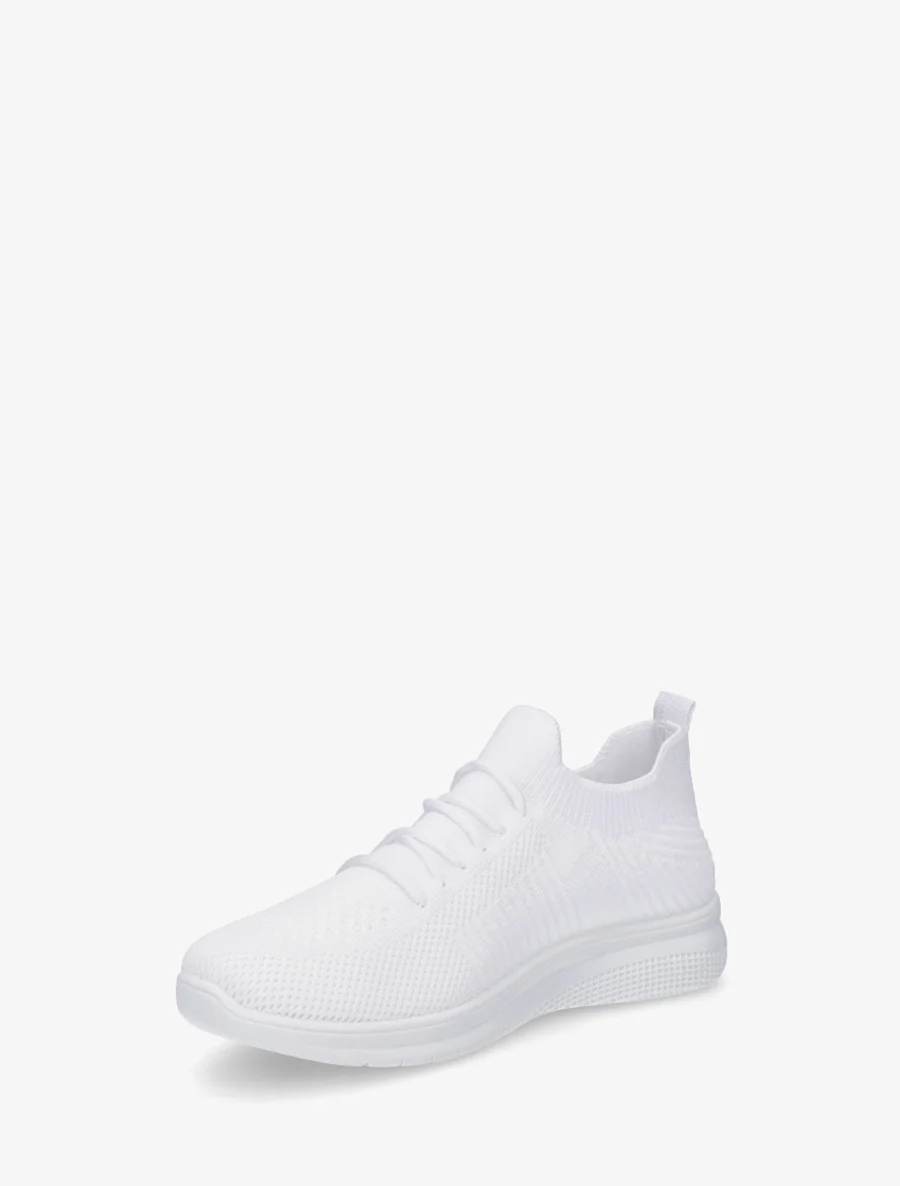 Effen gebreide sneakers - Wit - Image 3