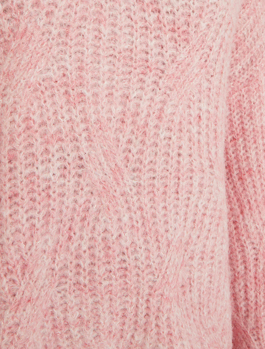 Effen gebreide trui met glinsterend detail - Roos - Image 4
