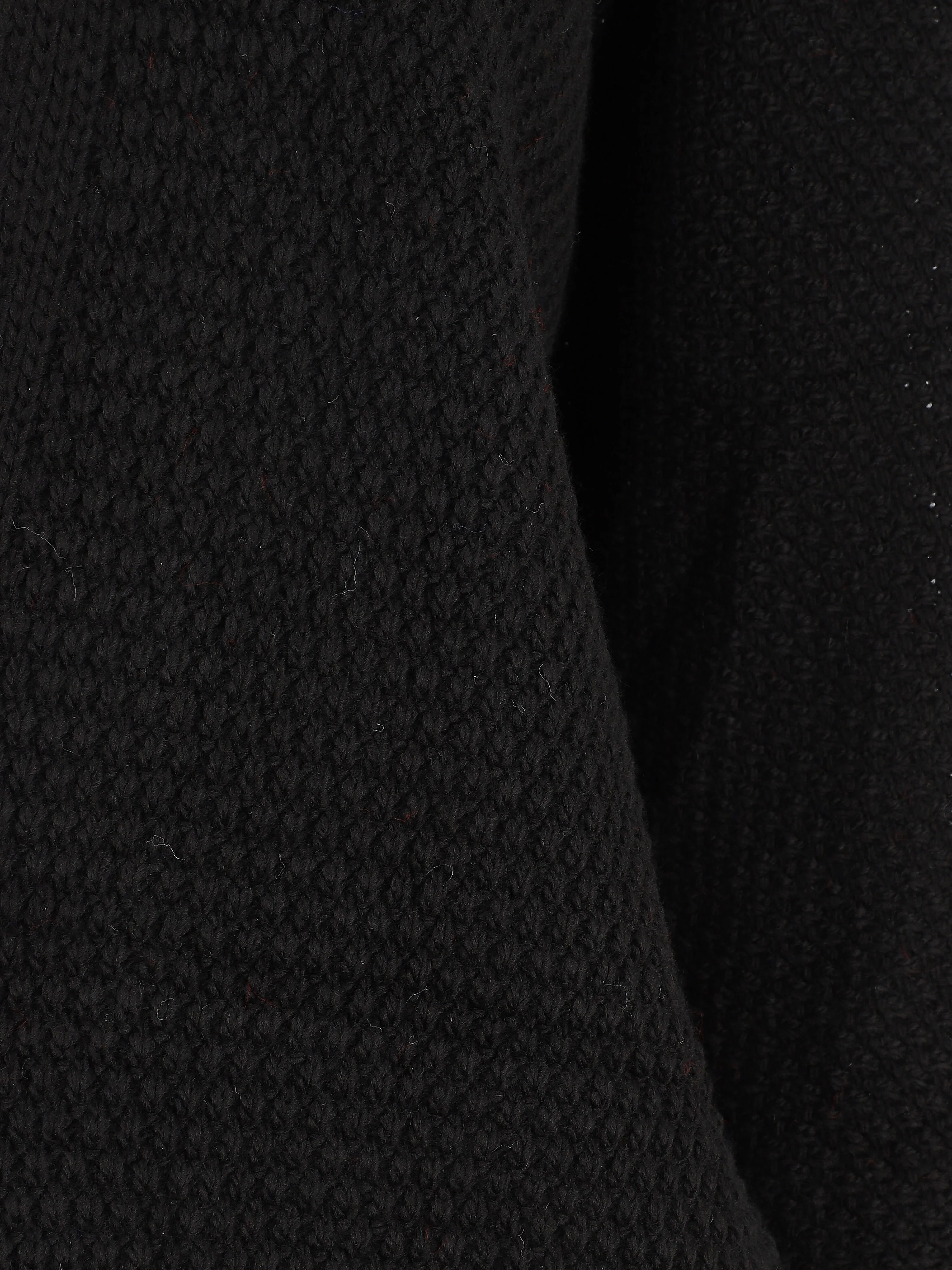 Effen halflang open vest - Zwart - Image 3