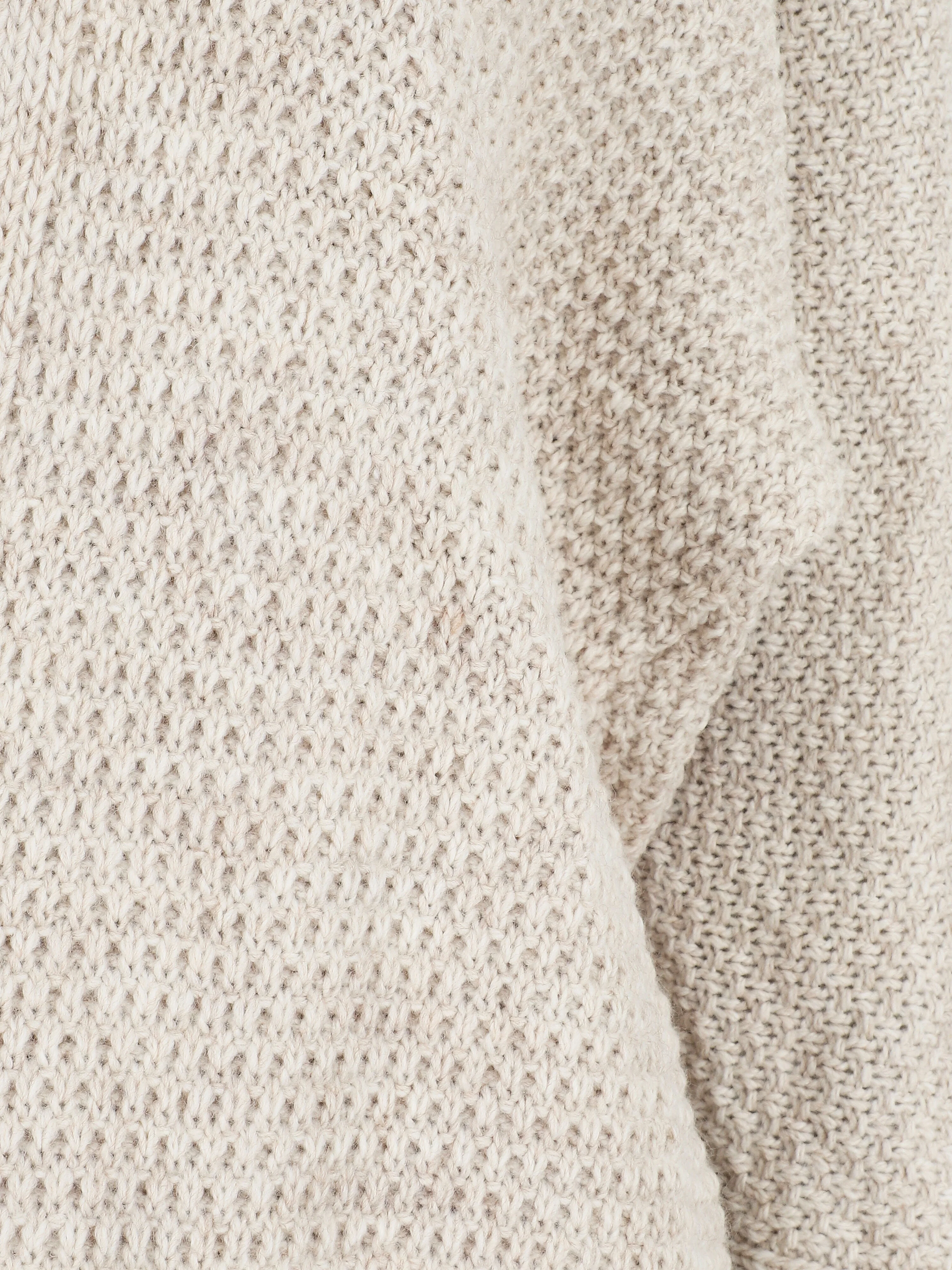 Effen halflang open vest - Beige - Image 3