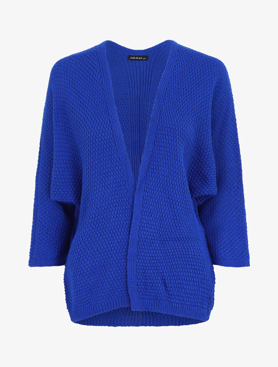 Effen halflang open vest - Koningsblauw