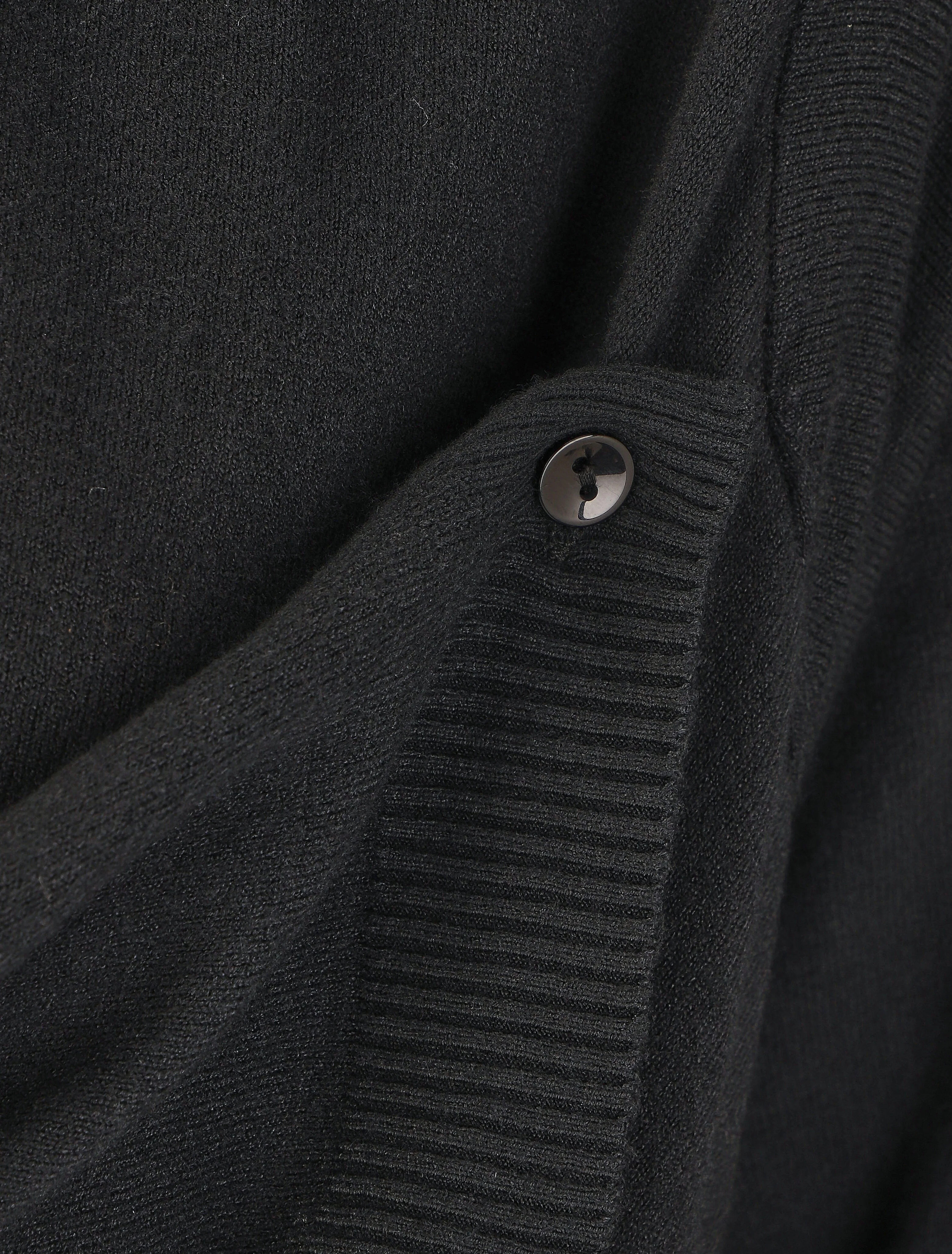 Effen halflang vest met geribde boorden - zwart - Image 4