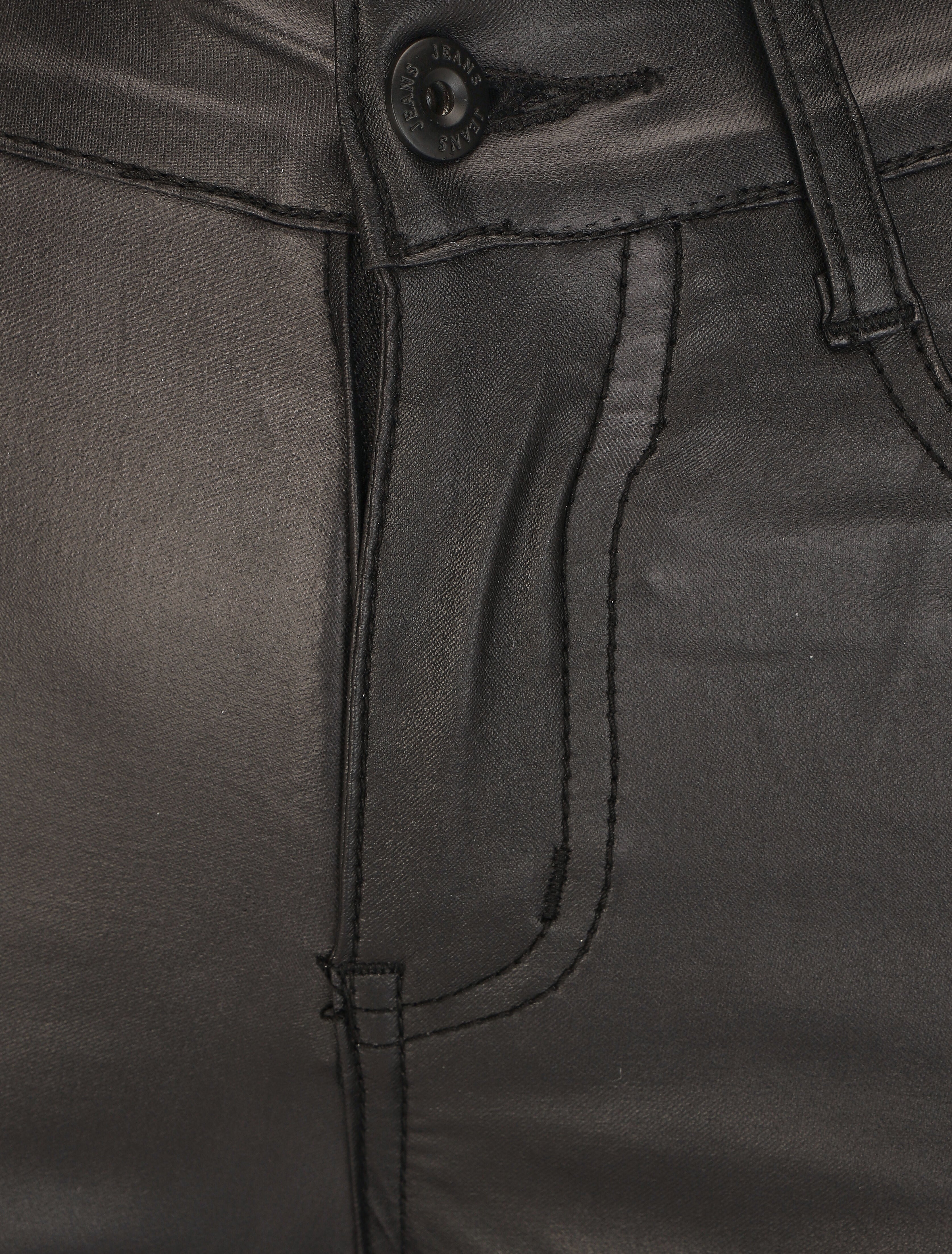 Effen imitatieleren broek - Zwart - Image 3