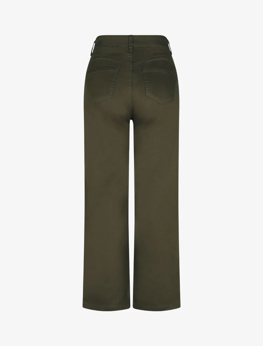 Effen jeans met hoge taille - Kakigroen - Image 2