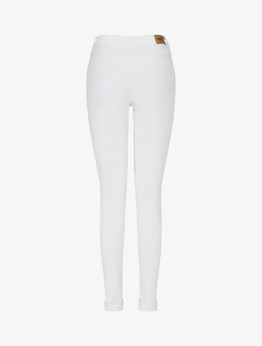 Effen jeans met versterkte knieƫn. slim-fit - Wit - Image 2