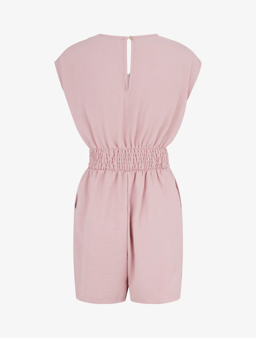 Effen jumpsuit met sierstuk in de taille. - Oudroze - Image 2
