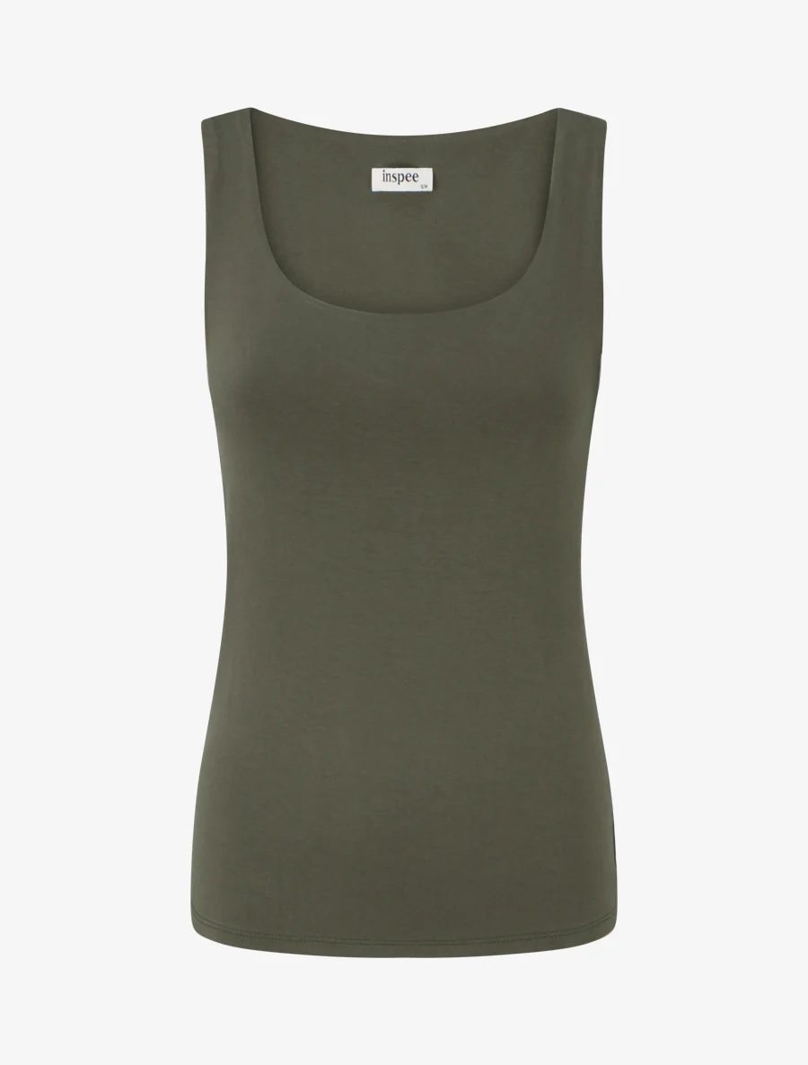 Effen klassiek tanktop - Kaki