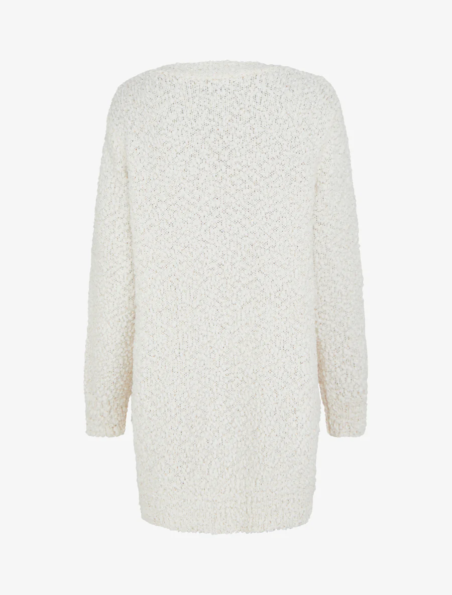 Effen lang vest met pailletten - Wit - Image 2