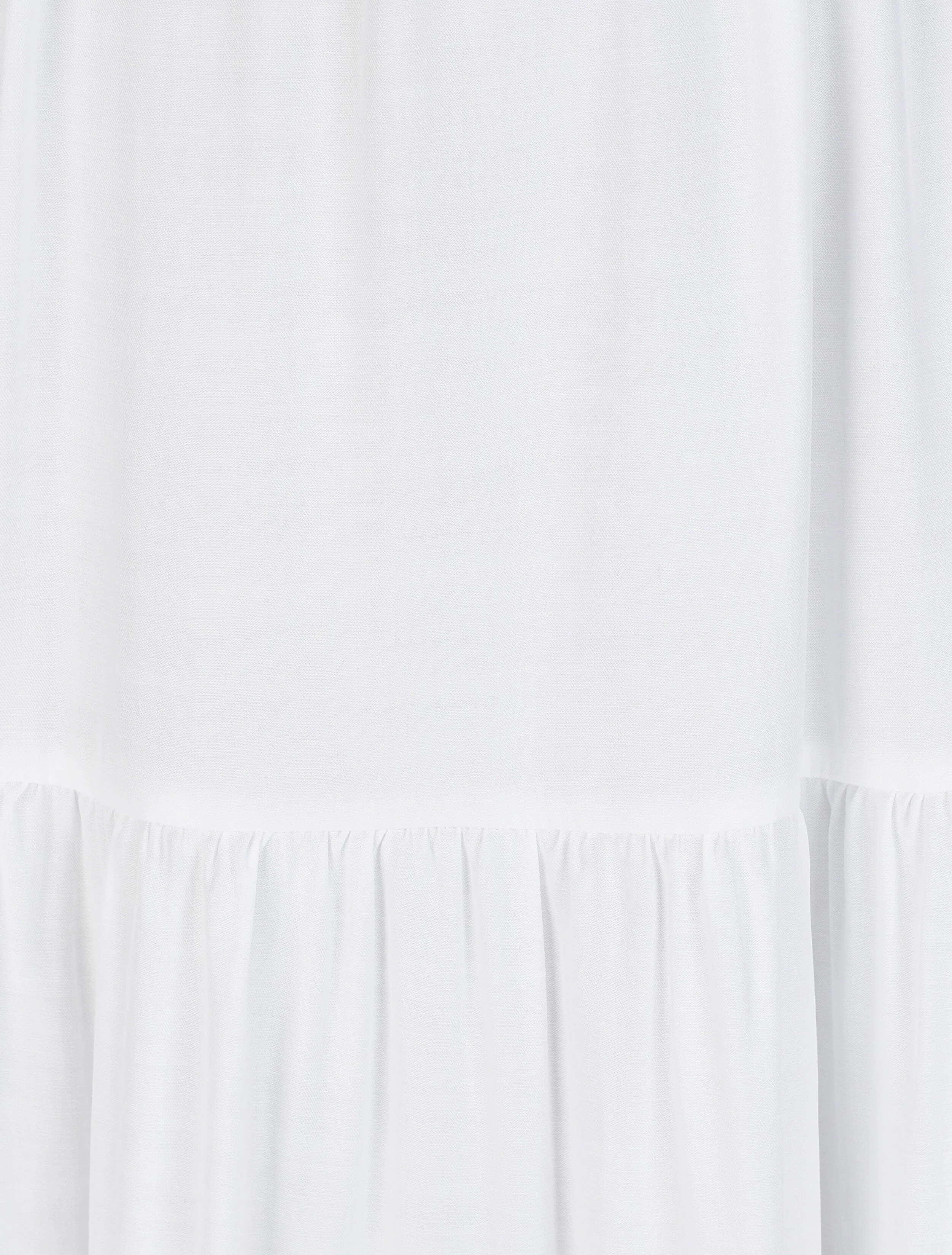 Effen lange empire jurk met parelbandjes - Wit - Image 3