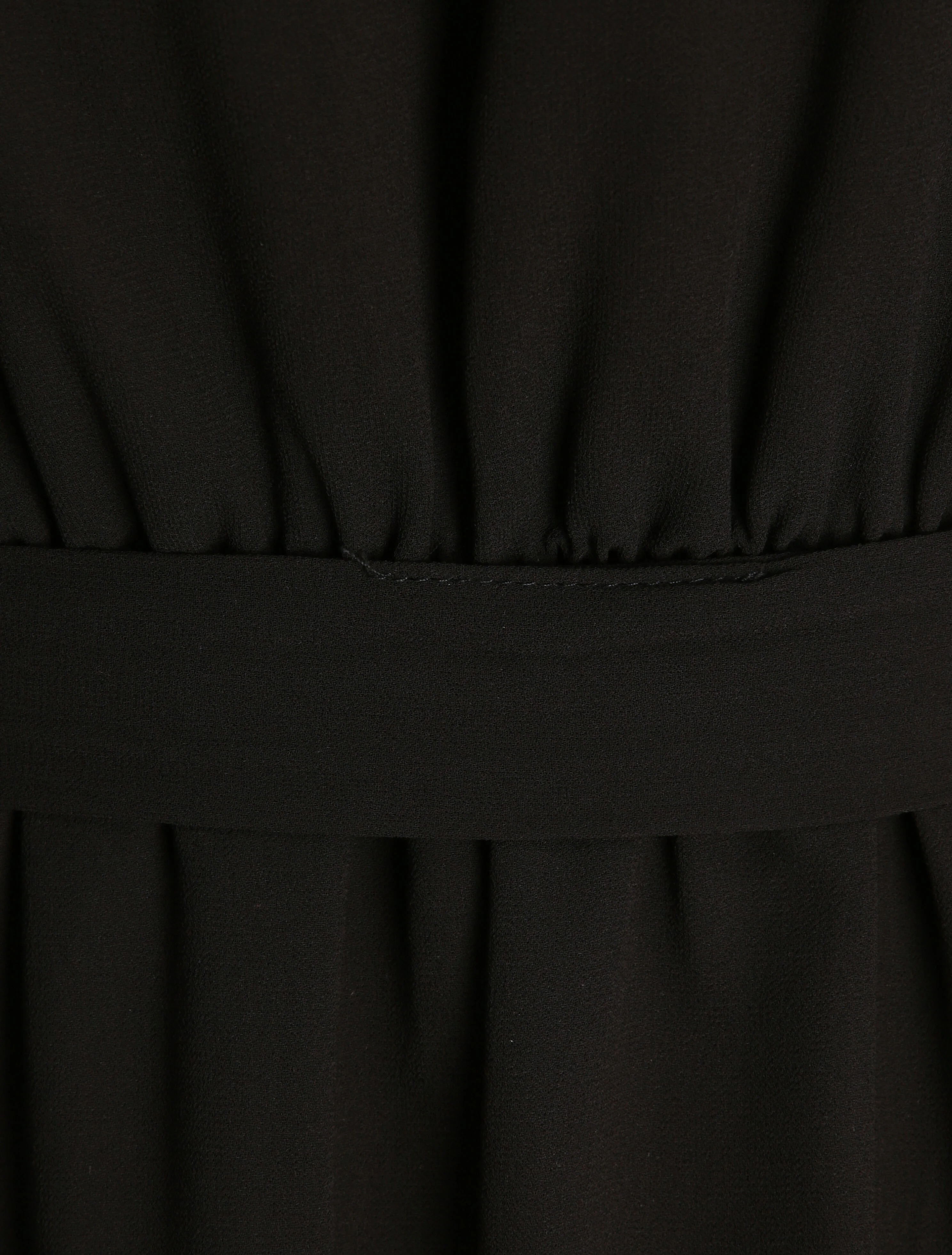 Effen lange jurk met voile - Zwart - Image 3