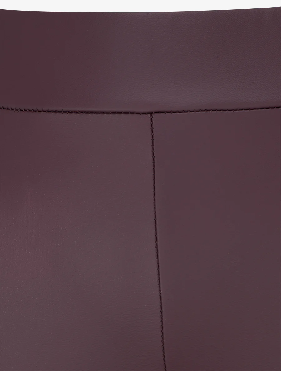 Effen legging in imitatieleer - Aubergine - Image 3