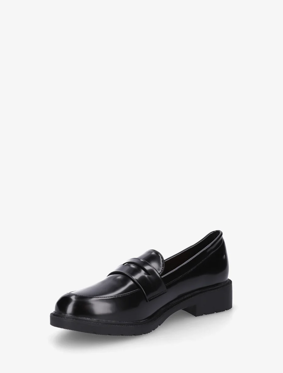 Effen loafers van imitatieleer - Zwart - Image 3