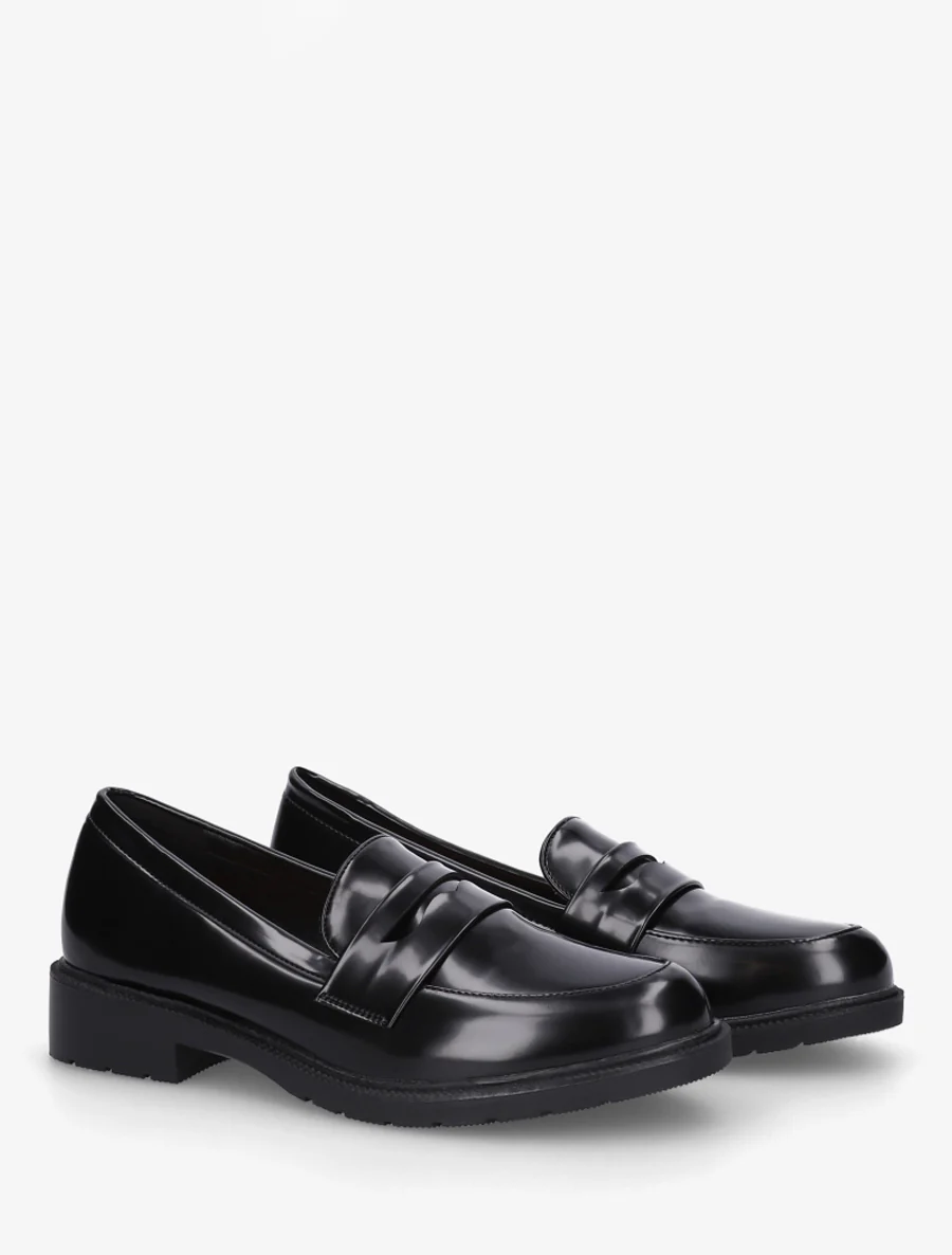 Effen loafers van imitatieleer - Zwart - Image 4