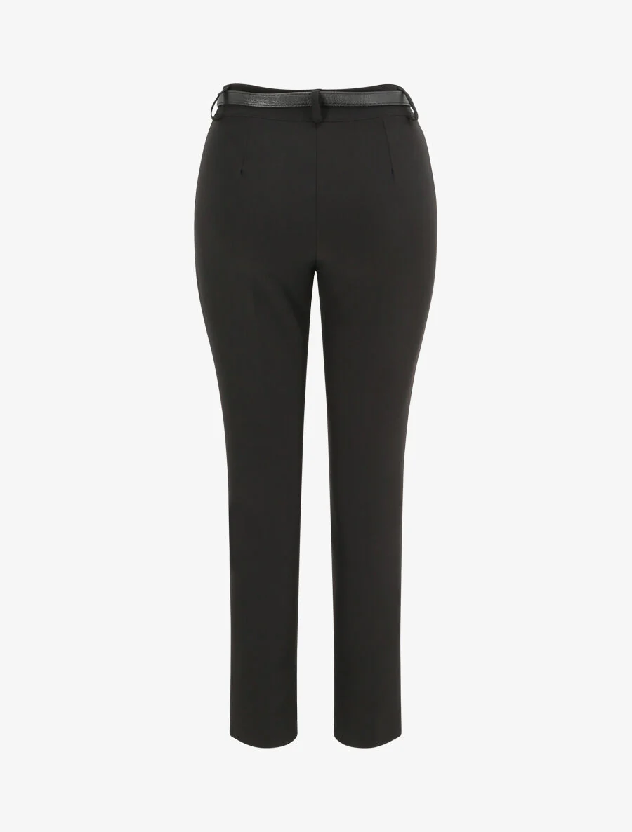 Effen losse broek - Zwart - Image 2