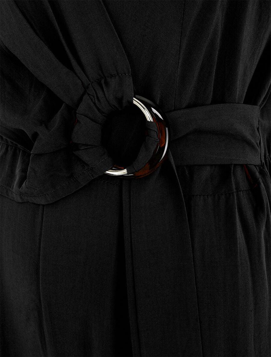Effen mouwloze jumpsuit - Zwart - Image 3