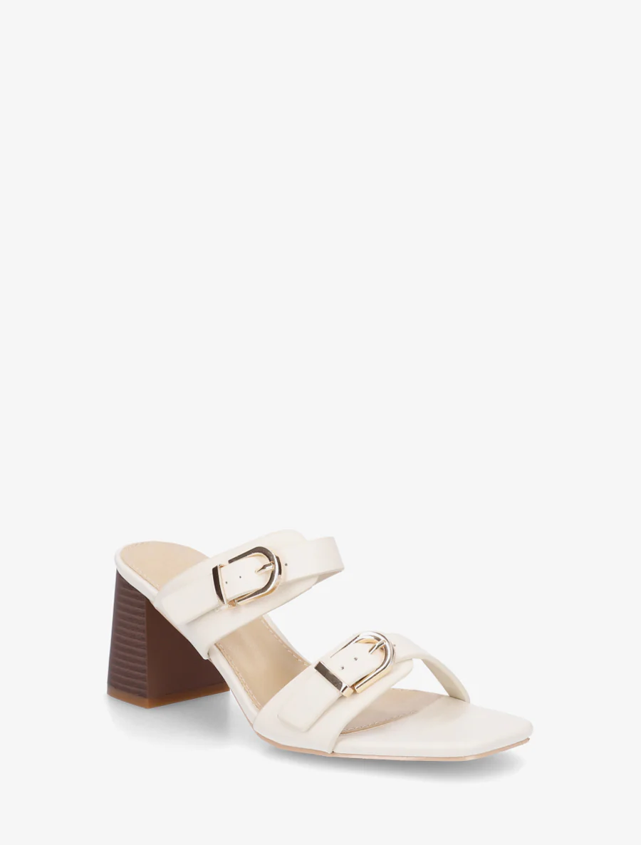 Effen muiltjes met dubbele gespen - Beige - Image 2